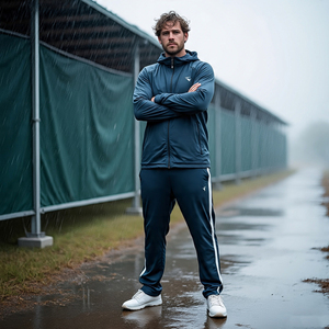 Ropa de calle impermeable para hombre, chándal cortavientos, chaqueta de nailon con cremallera, pantalones de lluvia, trajes cortavientos para hombre - Product Image 6