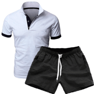 Nouvel ensemble d'été 2023 pour homme : T-shirt respirant grande taille à manches courtes + short, ensemble 2 pièces, polo ajusté à revers, taille américaine - Product Image 5