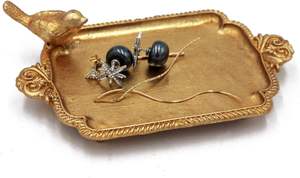 ถาดใส่เครื่องประดับทองเหลืองพร้อมที่ใส่แหวนรูปนก จากผู้ผลิตในอินเดีย - Product Image 2