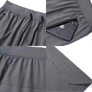 2025 séchage rapide entraînement Jogging Gym Fitness Sport Shorts pour homme taille élastique solide court athlétique hommes Shorts de course - Product Image 4