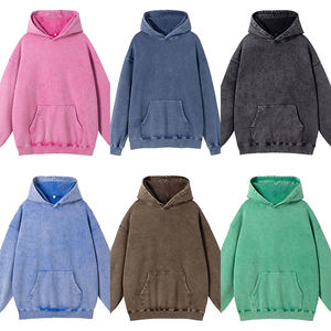 Sweat à capuche de gym de luxe de haute qualité pour hommes, vente en gros de logo personnalisé fermeture éclair épais délavé à l'acide pull vierge vêtements de rue décontractés - Product Image 3