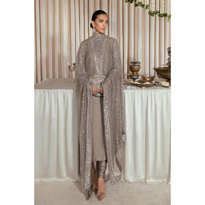 HUSSAIN REHAR Salwar Kameez de Seda Hecho a Mano TC-782 'Luna en la Copa Dorada'-LUCENT - Product Image 1