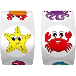 600 adorabili adesivi murali animali marini rotondi da mare 16 disegni con linea traforata adesivi decorativi per animali domestici per la decorazione della casa - Product Image 5