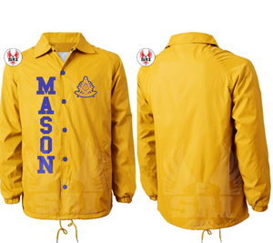Masonic Master Mason Coaches <b>Jacket</b> Custom Made Line <b>Jacket</b> | Masonic Regalia Custom Embroidery Logo Coaches <b>Jacket</b> for Unisex - Product Image 1