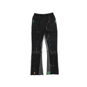 Pantalones de chándal acampanados de algodón de talla grande 100% para uso en exteriores, pantalones de chándal acampanados, ropa de entrenamiento, pantalones de chándal acampanados - Product Image 1