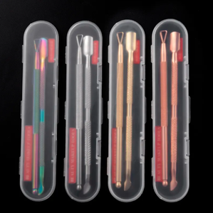 Empujador de cutículas de doble punta de acero, herramienta para quitar esmalte de uñas curvo, removedor de piel muerta para dedos, caja de almacenamiento de manicura, regalo, 2 uds. - Product Image 4