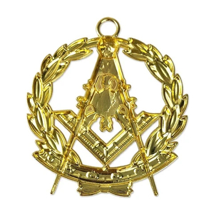 Masonic Past Master Collier Jewel Grand Blue Lodge Regalia Square Compas Sunburst Wreath Emblem Custom Design 2025 OEM - Product Image 6