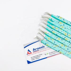 Ensemble de pinces à cils professionnelles de haute qualité avec logo personnalisé, revêtement papier, en acier inoxydable massif, pointe fine pour extensions de cils, PVC - Product Image 4