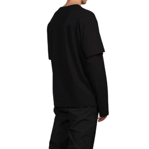 T-shirt oversize en coton 100% de haute qualité en gros, logo imprimé personnalisé, design uni, manches doubles, toile respirante, long - Product Image 3