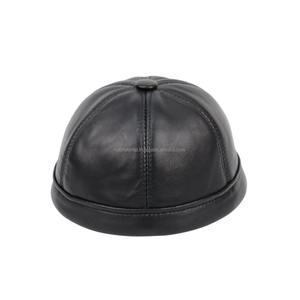 Black Base Ball Docker ajustable pescador hombres Unisex gorros piel de oveja cuero gorras de béisbol sombreros fabricación - Product Image 1