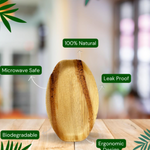 Bandeja/plato de servicio biodegradable ecológico desechable ovalada Areca duradera para eventos, bodas, Camping y viajes - Product Image 6
