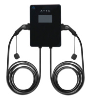 Station de recharge pour véhicules électriques AC 380V 32A 14KW à double connecteur, type 2, étanche IP65, en métal, Plug and Play, HTYITITONG HT014OGJLZTS11-3