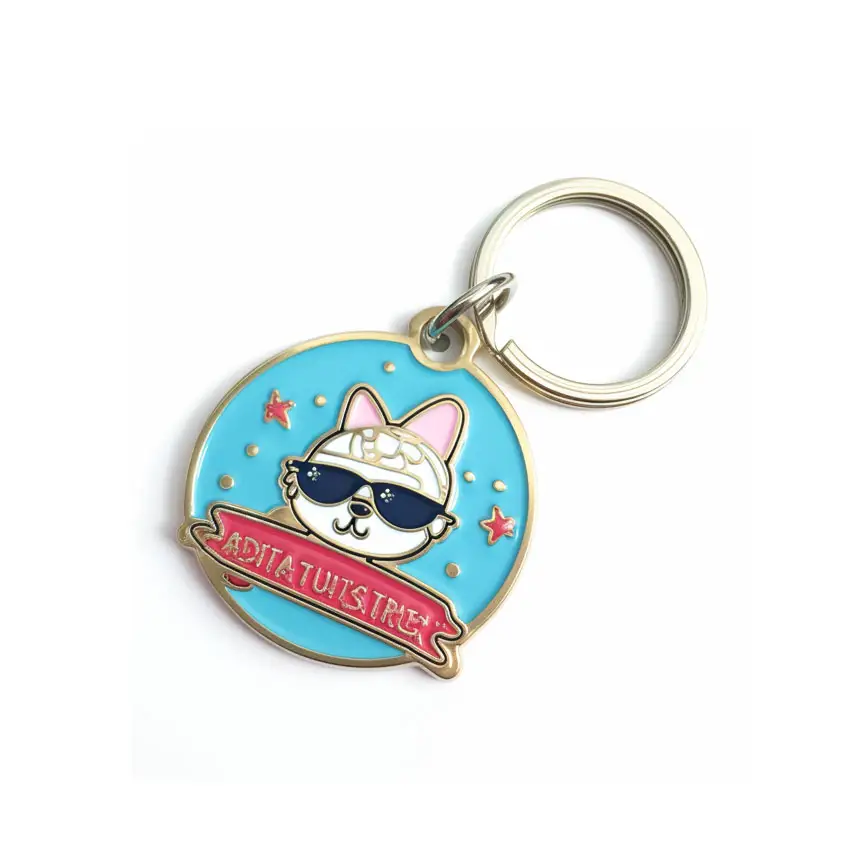 custom made cute cat promotional soft enamel keychain wholesale