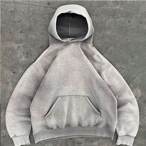 Vente en gros High Street 100% coton épais 400gsm French Terry pull à capuche Vintage lavé à l'acide soleil délavé imprimé hiver à capuche - Product Image 6