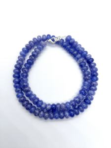 Collar de Tanzanita con Cuentas Redondas de 8mm, Cuentas de Piedras Preciosas, Cristal Curativo, Joyería de Tanzanita Azul, Regalo para Ella, Collar Boho Hecho a Mano - Product Image 3