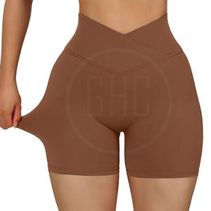 Short crossfit taille haute respirant à séchage rapide pour femmes avec logo personnalisé OEM et marque privée prix de gros - Product Image 1