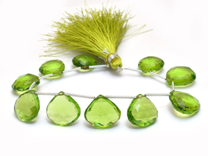 Peridoto facetado en forma de corazón de 14mm-18mm, cuentas sueltas de peridoto natural, cuarzo de color, piedra semipreciosa para la elaboración de joyería. - Product Image 1