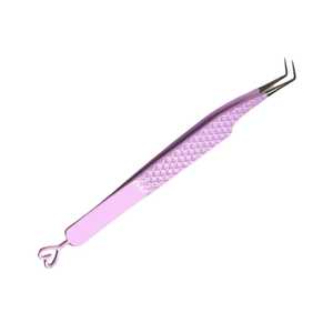 Pinces à épiler professionnelles pour extensions de cils en acier inoxydable, fabrication artisanale, précision, durabilité, pointe lisse de 10 mm, prise en main parfaite, Sevmek Eyelash - Product Image 1