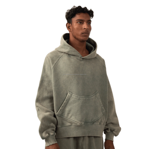 Mens Winter Heavyweight Washed Regular Crop Hoodie Baggy Sweatpants Set Custom Made Essential Comfortable Casual Blank Tracksuit - Product Image 5