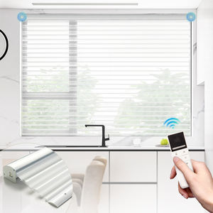 ستائر فاخرة نافذة غرفة المعيشة محرك ذكي واي فاي ستائر <span class=keywords><strong>Shangrila</strong></span> كهربائية بمحركات أفقية شفافة ثلاثية الظل أعمى - Product Image 3