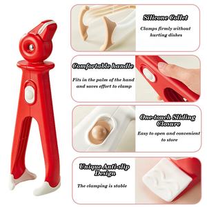 Klip pengukus Bakeware dapur, tahan suhu tinggi dua-dalam-satu antiselip anti-pengaturan skala, klip sendok kursi panci - Product Image 3