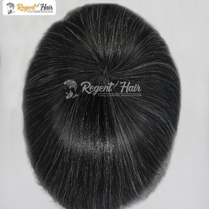 Tupé de hombre REGENT Mono con cabello humano, trama atada a mano, estilo recto ondulado Natural, stock para venta al por mayor - Product Image 5