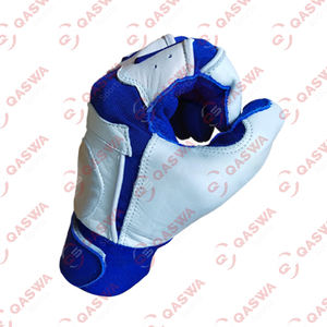 Gants de frappe de baseball en cuir de vachette de qualité supérieure Design personnalisé blanc et bleu - Product Image 5