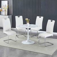 Ensemble de table de négociation compacte de luxe léger pour réception, loisirs, café, repas, mobilier de maison