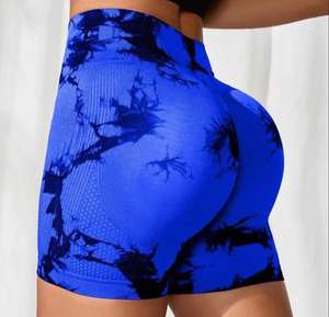 Pantalones cortos de gimnasio personalizados de alta elasticidad para mujer, mallas de Yoga de cintura alta de secado rápido, cómodos, transpirables, patrón sólido - Product Image 1