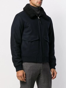 Blouson d'aviateur coupe régulière en coton et polyester avec fermeture éclair et broderie pour hommes Streetwear de haute qualité Fashion Custom logo Pattern - Product Image 3