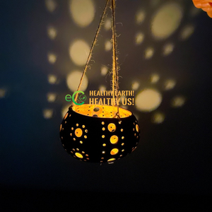 Portavelas de coco hecho a mano de Eco2go, portavelas de cáscara de coco - Product Image 4