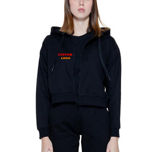 Sudaderas con capucha con cremallera completa de gran tamaño para mujer, sudadera de Hip Hop cómoda de Invierno en Blanco sólido, forro polar de algodón 100% - Product Image 6