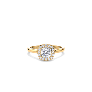IGI Certified 1CT Cushion Cut Halo Lab Grown Diamond Engagement / Wedding <b>Ring</b> 14K Yellow/White and Rose Gold Luxury Bridal <b>Ring</b> - Product Image 6