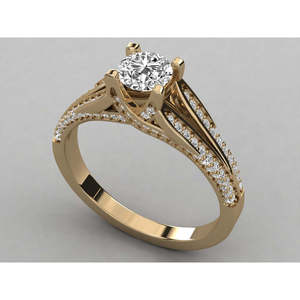 Bague solitaire en or 10 carats avec diamant brillant cultivé en laboratoire - Product Image 2