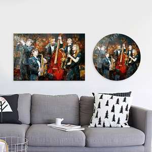 Toile imprimée : Art des musiciens de jazz pour la décoration de salle de musique africaine, ART SUR VERRE TÉRMÉTRAL - Product Image 1