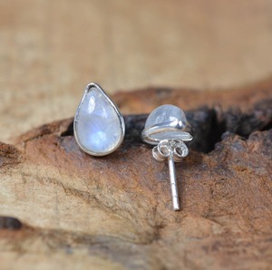 Moonstone Gemstone Jewelry For Women <b>Silver</b> Boho Style <b>Stud</b> Earrings Jewelry 925 Sterling <b>Silver</b> Trending Handmade Earrings Gift - Product Image 3