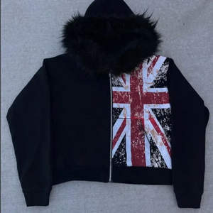 เสื้อฮู้ดซิปซิปซิปหน้าสำหรับผู้ชายขนาดพลัสไซส์ - Product Image 6