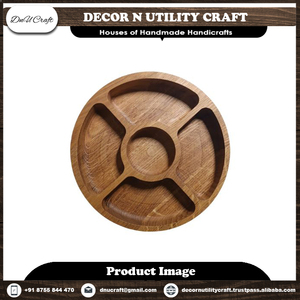 Ensemble d'assiettes en bois pour bébé, fabriquées à la main en bois d'acacia naturel, design contemporain écologique, forme irrégulière, assiettes multi-usages à vendre - Product Image 5