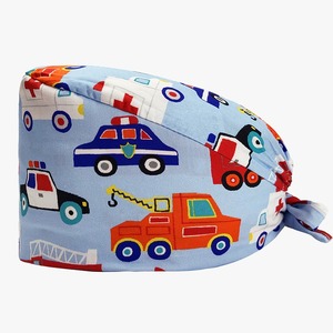 Bourund 100% algodón Unisex Scrub Cap 8 Pack enfermera ajustable Tie Back Plain Working Caps botones Casual apropiado para hombres - Product Image 2