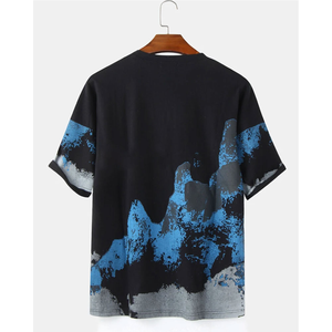 Nouveaux t-shirts décontractés à manches courtes en coton uni pour hommes, style streetwear, 220g, respirants, col rond, best-seller, logo personnalisé en couleur - Product Image 2