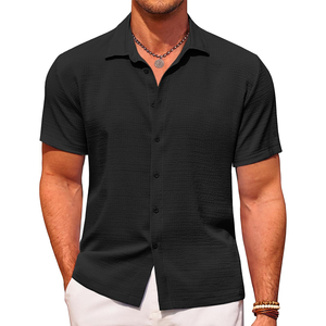 Chemise décontractée à manches courtes élégante pour hommes avec une coupe confortable et un tissu doux, parfaite pour un usage quotidien et des activités de plein air - Product Image 2