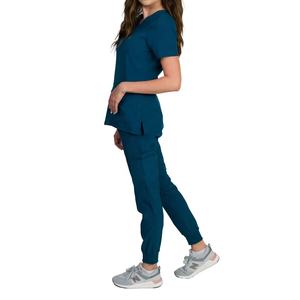 Logotipo personalizado de moda tejido de manga corta para mujer Dental médico enfermería Hospital Scrubs Sets Premium farmacia laboratorio Bata - Product Image 2