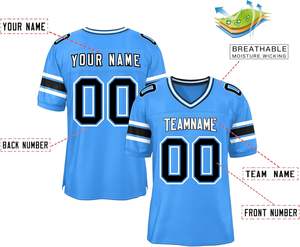 Maillots de football américain personnalisés OEM séchage rapide respirant maille polyester équipe Logo chiffres grande taille Clubwear rayures manches - Product Image 6