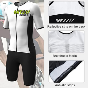 Traje de piel de ciclismo personalizado de alta calidad para hombres, transpirable, manga corta, impresión sublimada, talla grande, venta al por mayor de fábrica - Product Image 2