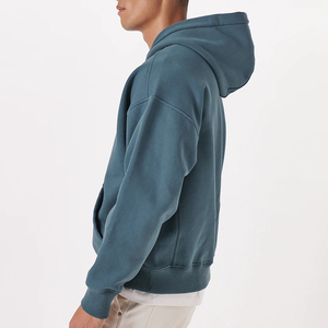 Sweat à capuche thermique surdimensionné en coton 100% pour homme, poids lourd, épaules tombantes, streetwear, pour l'hiver - Product Image 3