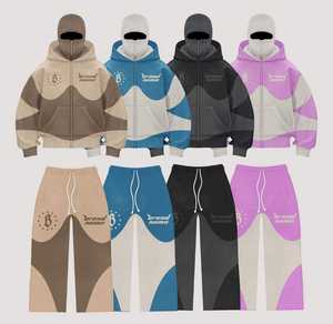 Ensemble de survêtement unisexe personnalisé, sweat-shirt et pantalon de survêtement, tenue deux pièces, streetwear, mode décontractée, vêtements de sport, vente en gros - Product Image 1