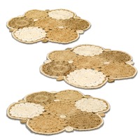 Tapis tressé en jute multicolore fait à la main tapis de sol Mandala naturel tapis décoratif écologique pour la décoration de salon à la maison