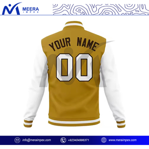 Veste universitaire multi-couleurs pour hommes OEM de qualité supérieure Logo personnalisé 100% veste de baseball surdimensionnée en tissu de coton côtelé pour hommes - Product Image 4