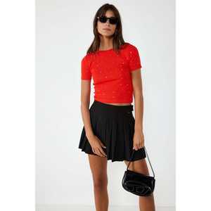 Camiseta de Algodón con Adornos de Piedras - Product Image 2