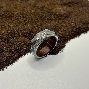 แหวนดามัสกัสทำมือ แหวนแต่งงานผู้ชาย แหวนหมั้น ของขวัญสำหรับเขา แหวนผู้ชาย โดยผู้ผลิตมีด - Product Image 4